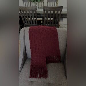 New Gorgeous handmade burgundy Scarf. Warm and cozy scarf.